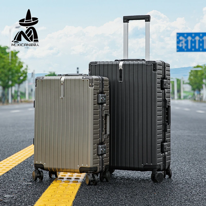 稻草人新款铝框拉杆行李箱20寸男登机女密码箱24寸学生静音万向轮