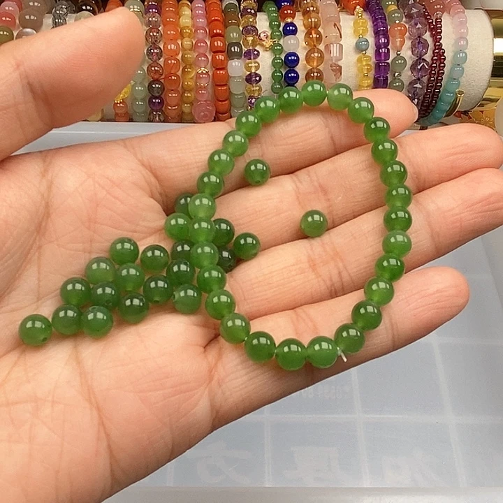 未镶嵌卡6菠菜绿碧玉10个玛瑙/玉髓