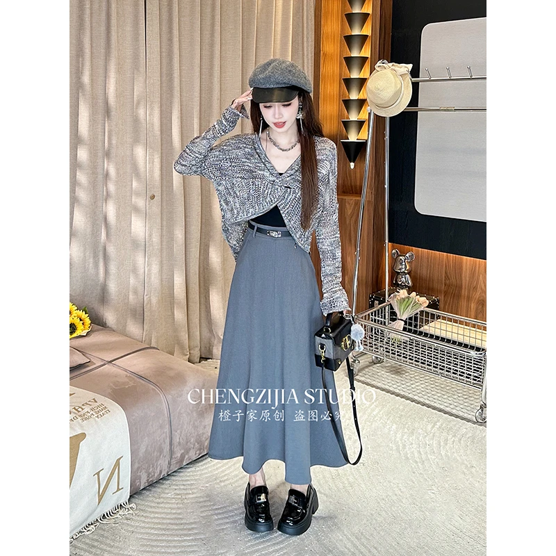 【裴诗婷】橙子·studio【】DD00078不规则V领镂空打底衫