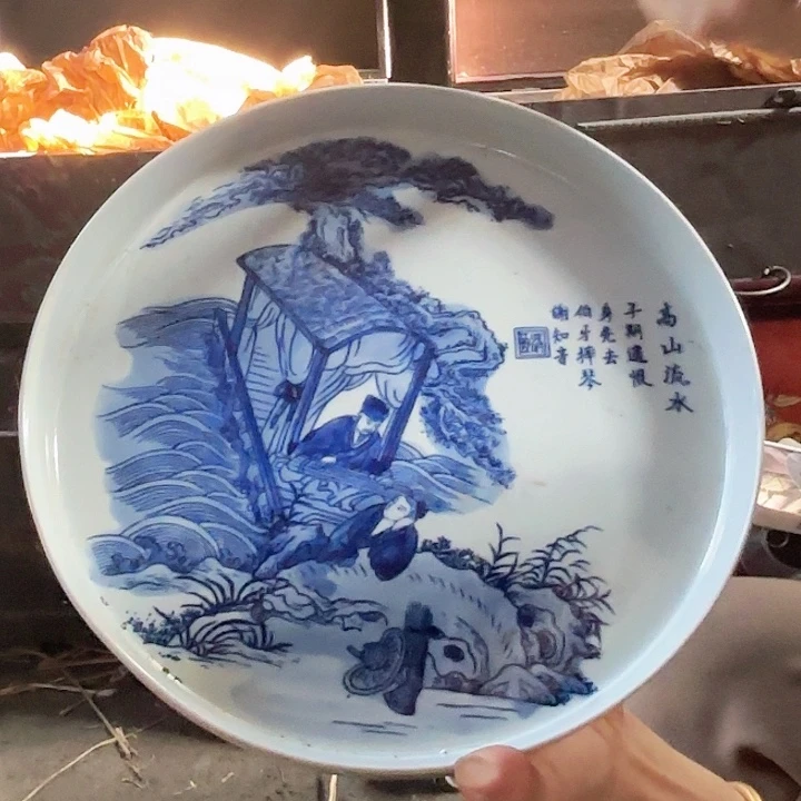 摆件景德镇高温陶瓷高山流水