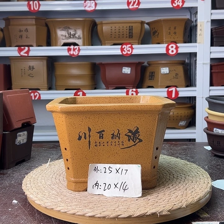 紫砂花盆蛇年大吉