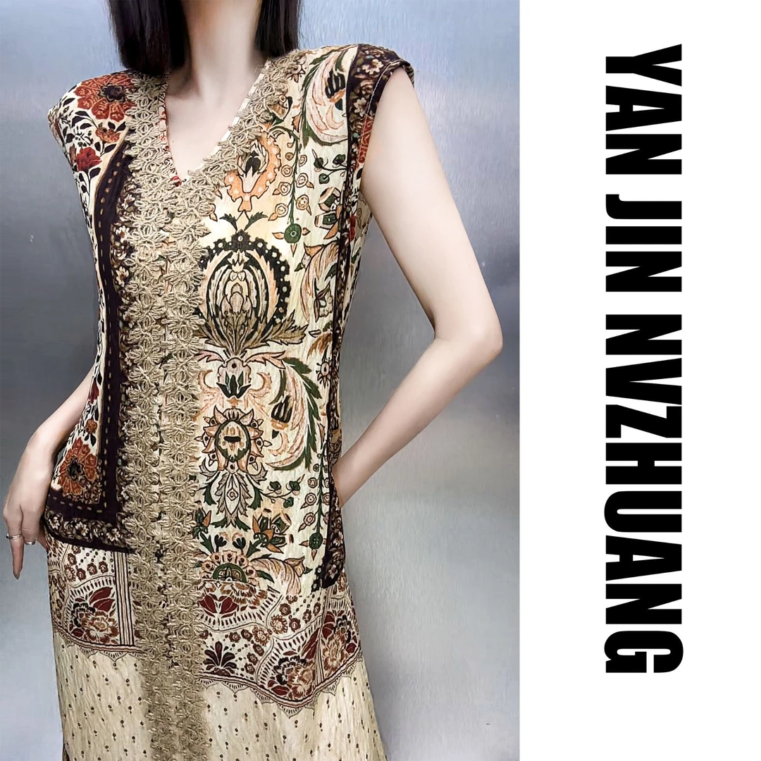 【波西米亚风连衣裙】天丝苎麻（花纹随机）遮肉显瘦A版连衣裙