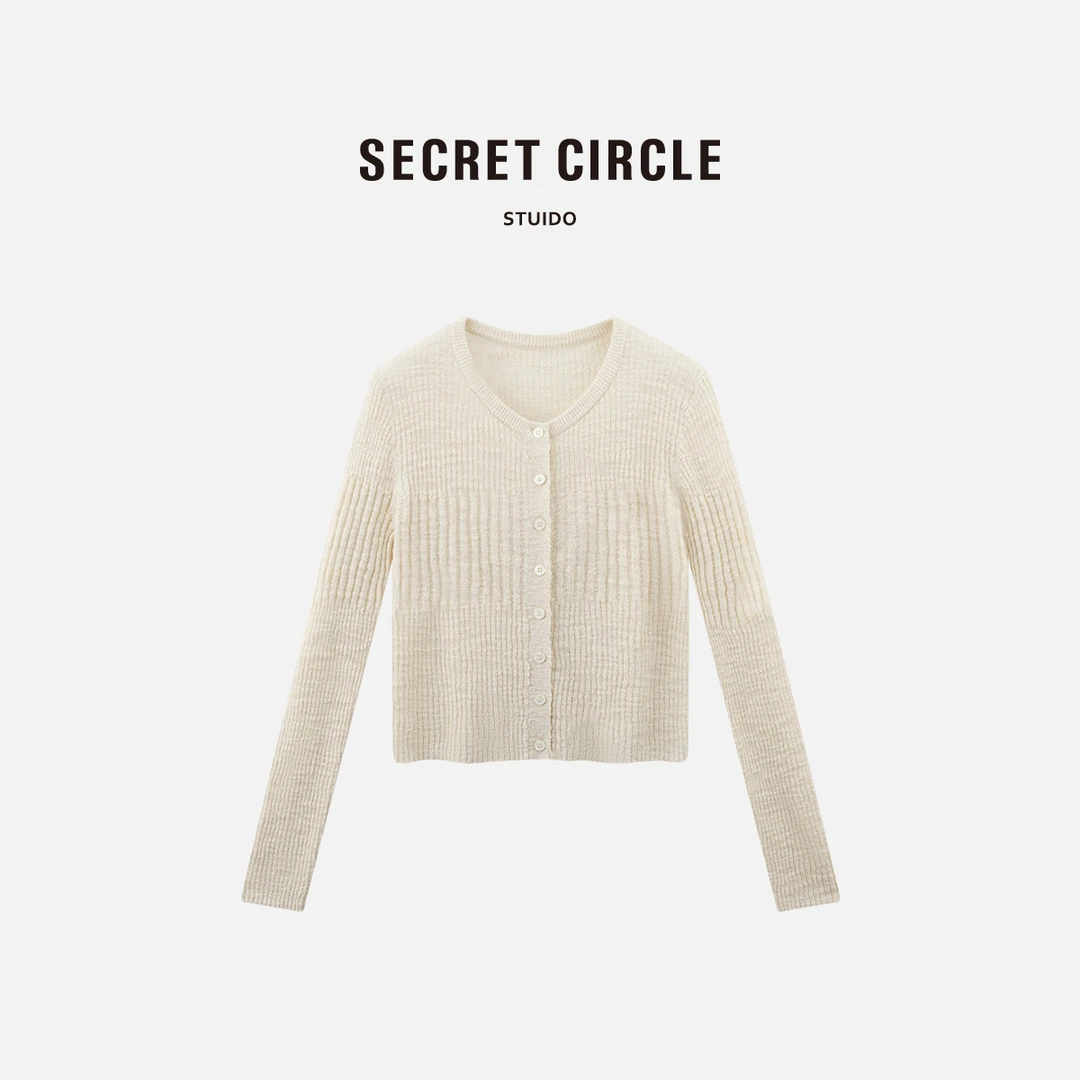 【秋季新款】SECRETCIRCLE·秘社女装单排扣针织衫长袖上衣A0437