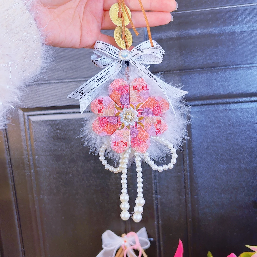 幸运草平安车挂单面diy材料包送男友闺蜜节日礼物生日礼物