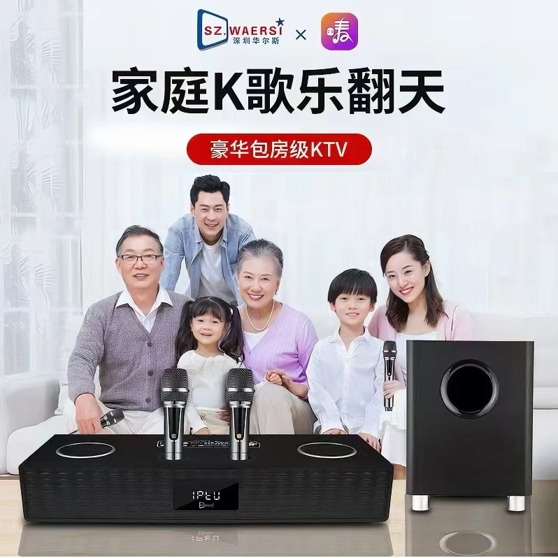 传声21120皮革款智能点唱一体K歌音响带低音炮