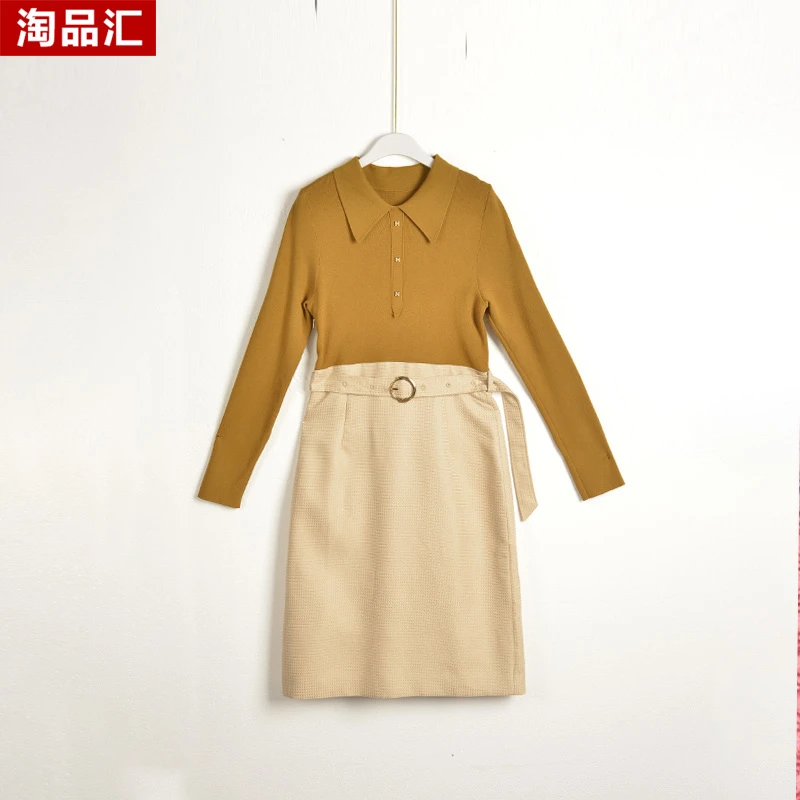 GPE1【专柜捡漏】中高端时尚女装DQB-连衣裙3055-杏黄