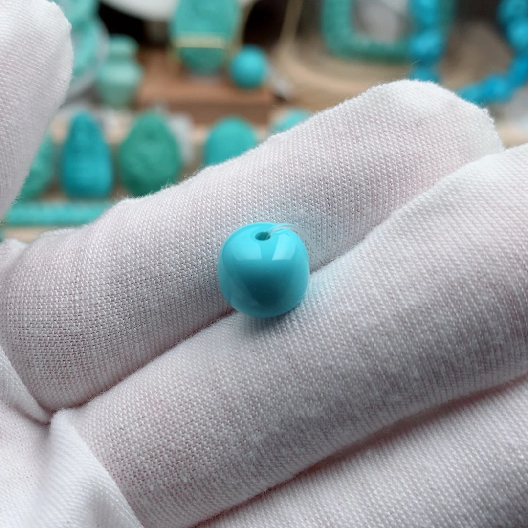 绿松石珠宝奇石未镶嵌9.7mm