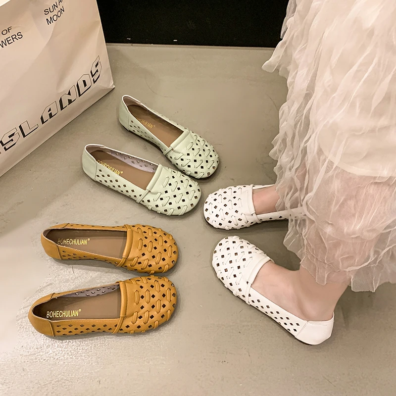 2025夏季新款镂空洞洞鞋舒适休闲透气软底防滑百搭复古妈妈鞋
