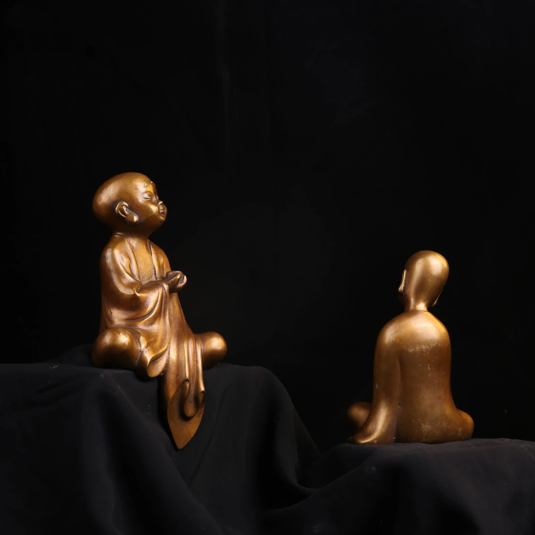 高弥勒佛客厅书房铜摆件家居装饰工艺品创意家用中式禅意摆设