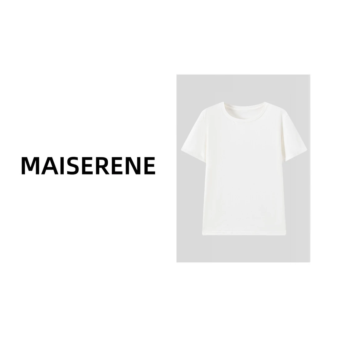 Maiserene25SS胶囊衣橱丝棉圆领T恤短袖