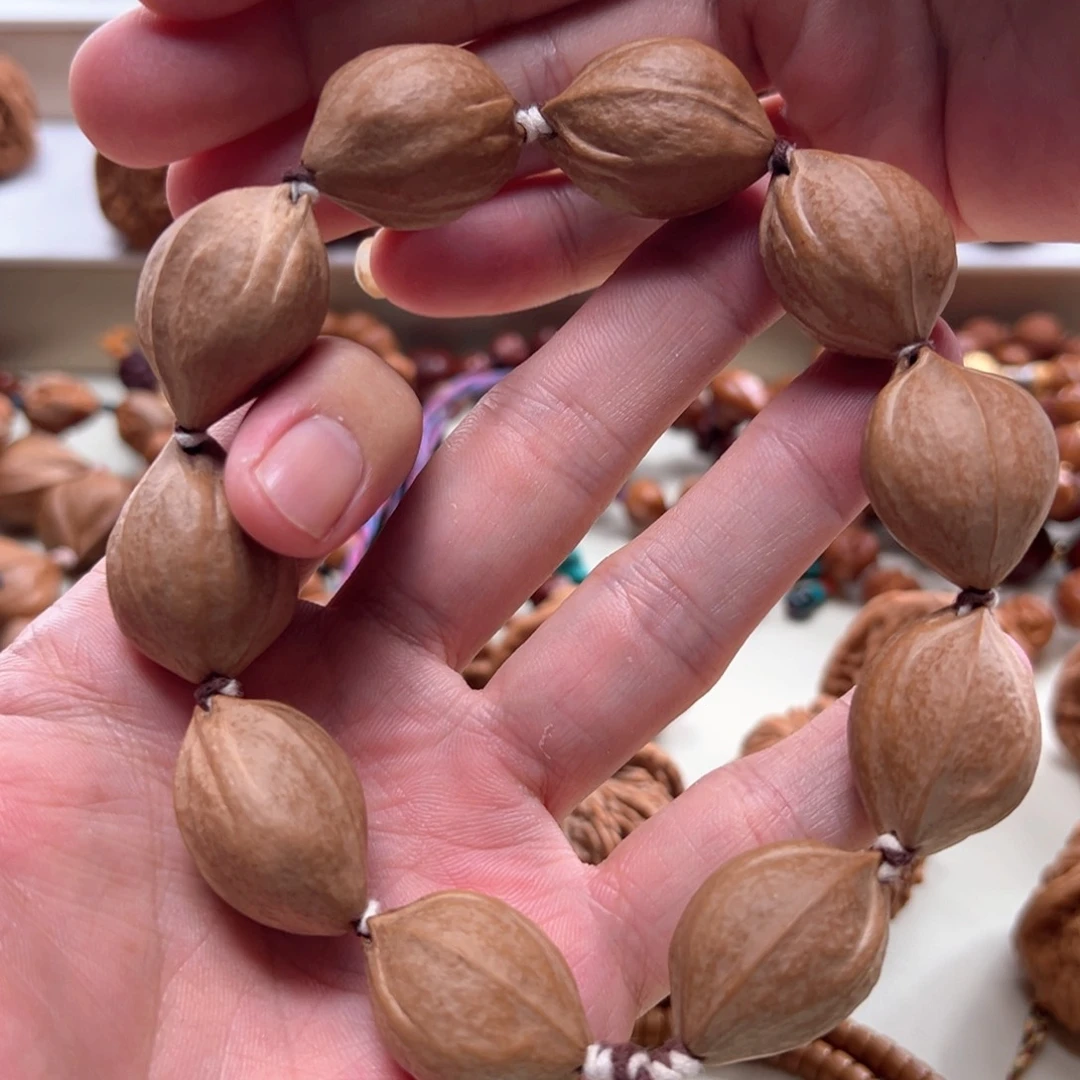 清***安橄榄核手串铁核21