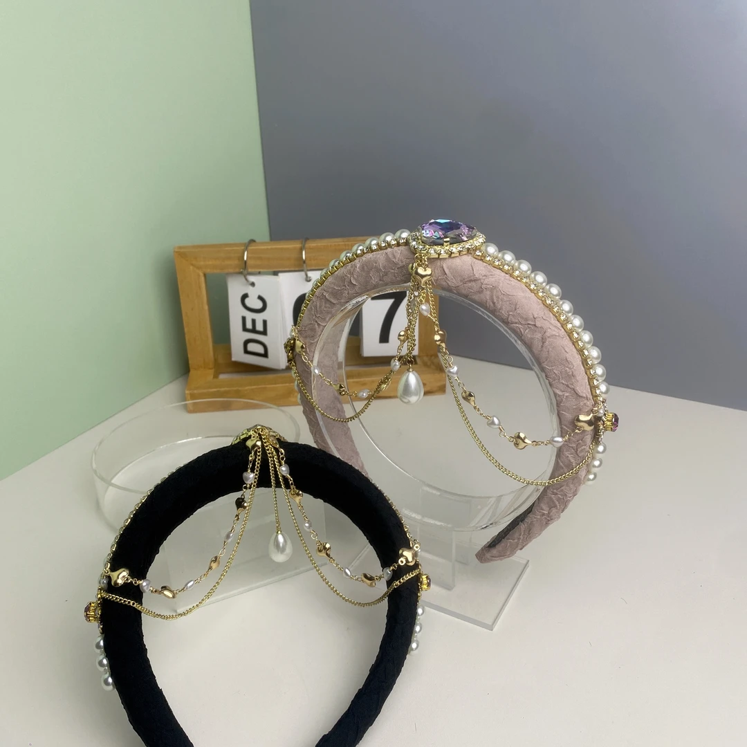 波西米亚异域风情流苏发箍珍珠吊坠重工百搭网红时尚潮流