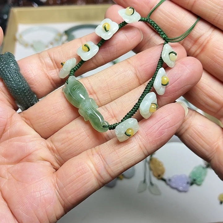 翡翠未镶嵌手镯可调节手围