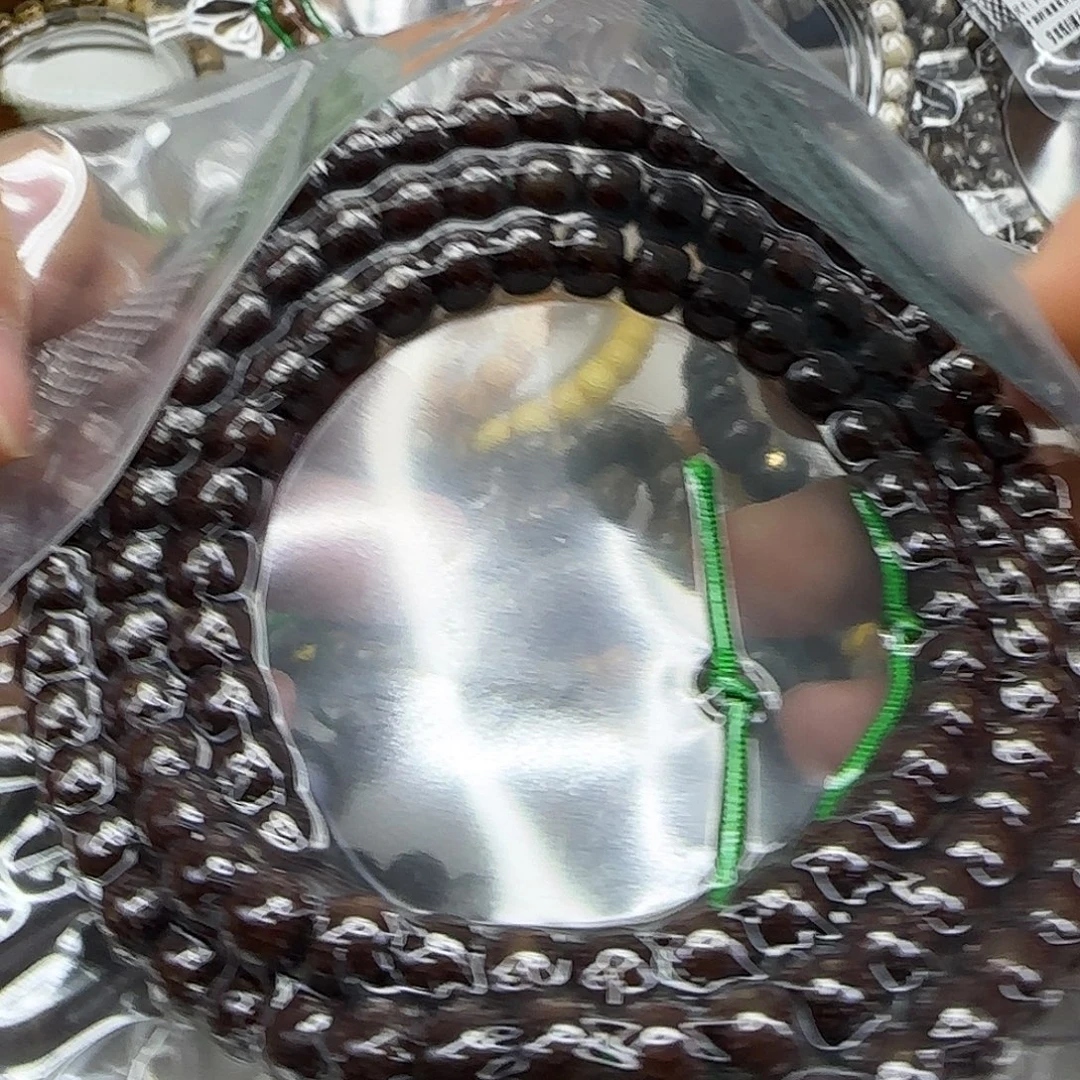 星月菩提手串109高端黑冰糖星月87-108长条