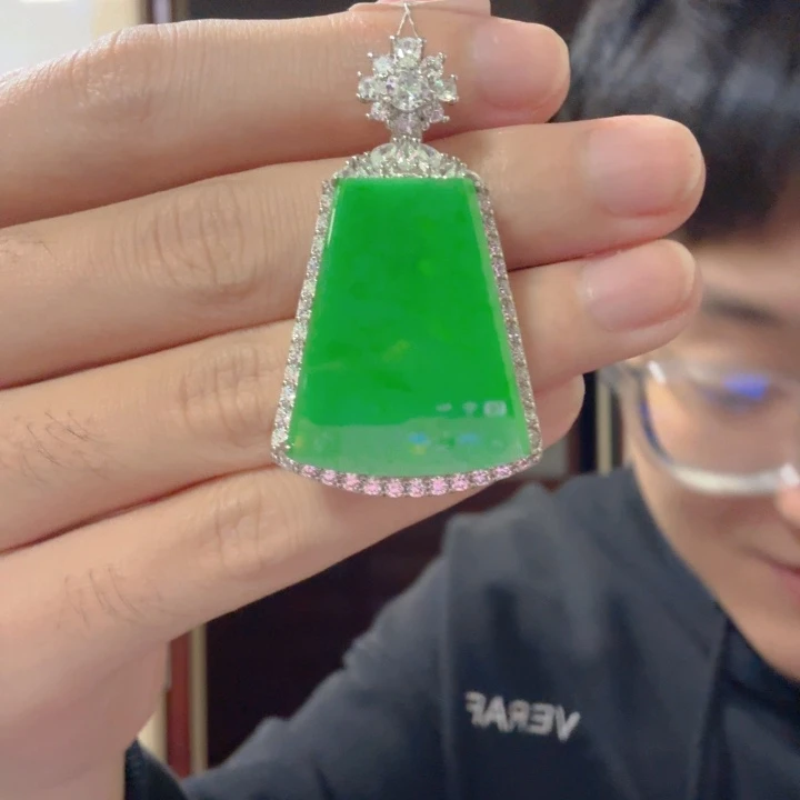 翡翠银S925镶嵌颈饰吊坠