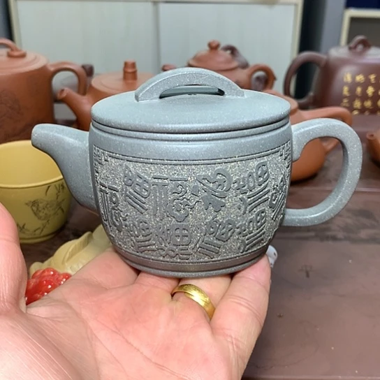 紫砂茶杯半手工制作青段泥紫砂壶容量260