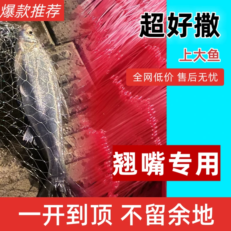 翘嘴专用飞盘网户外鱼网小闸口专用大小通吃高强鱼丝软线捕鱼渔网