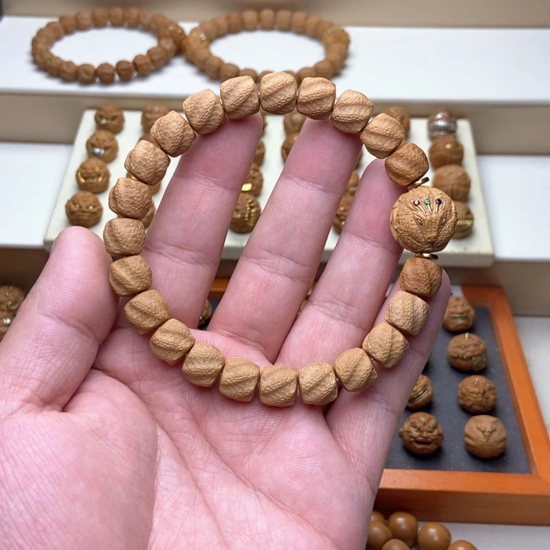 手串文玩核桃猴头核桃全品灵蛇手串➕蛇女单颗