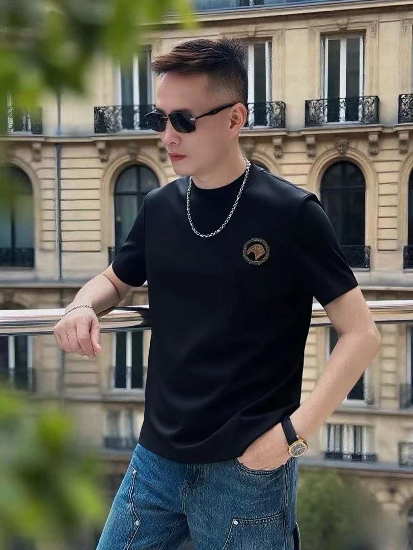 欧品男款秋冬新款个性春夏潮流休闲百搭时尚圆领【常规】短袖 6888