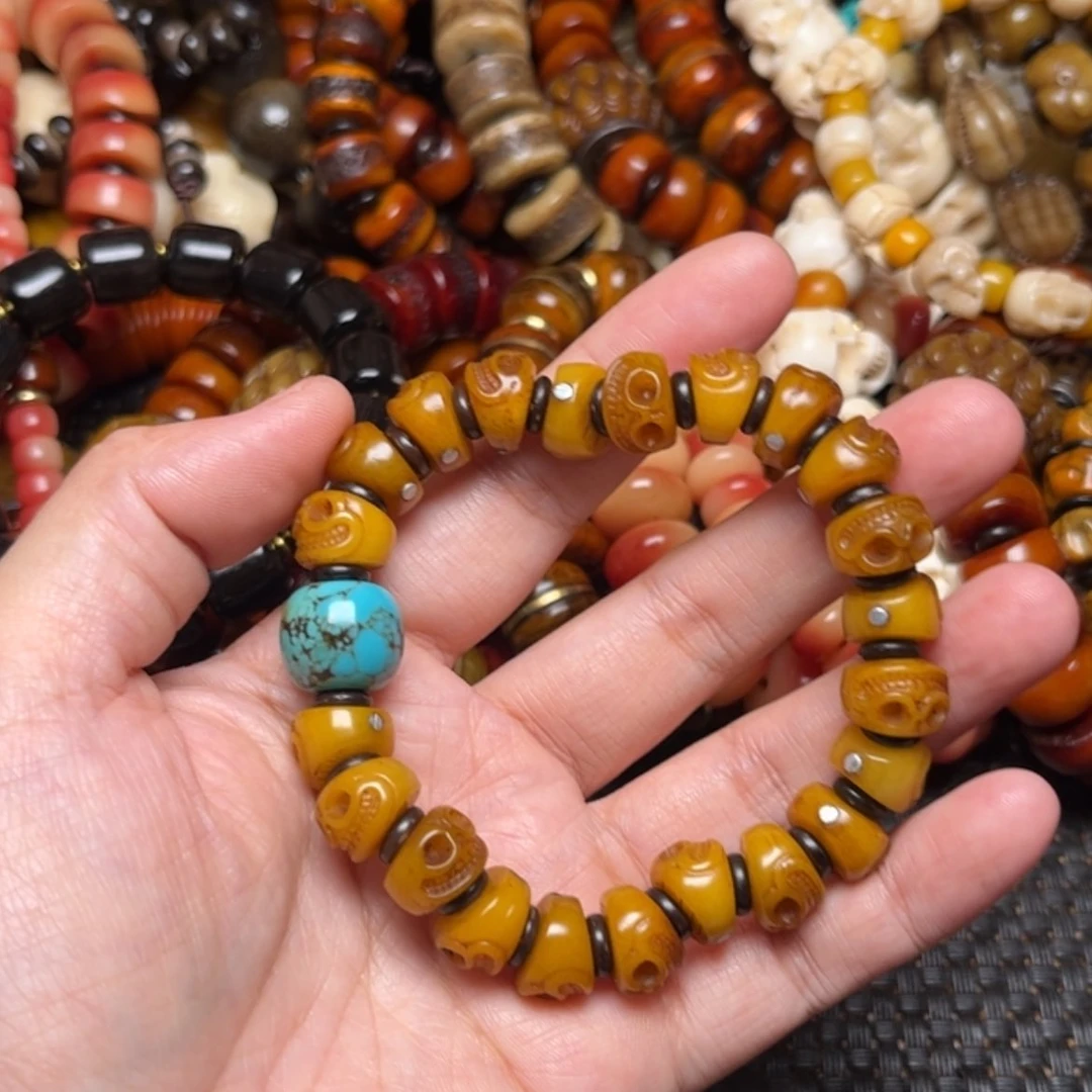 【闪购商品】牛骨手串/手链牛骨镶嵌大肠阿呆12×22颗