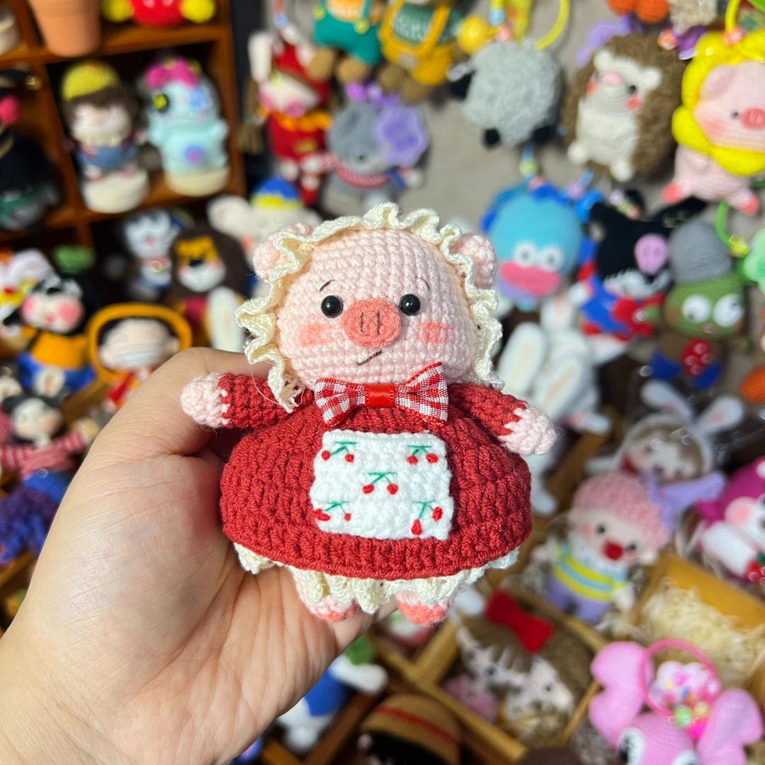 成品猪猪 纯手工钩针钩织