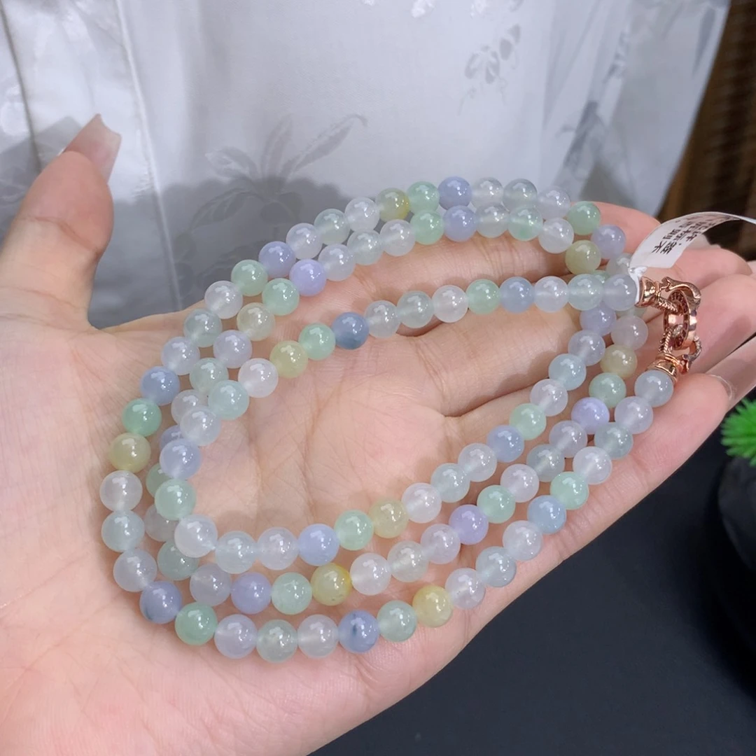 未镶嵌手链翡翠卡6.0冰润胶马卡龙