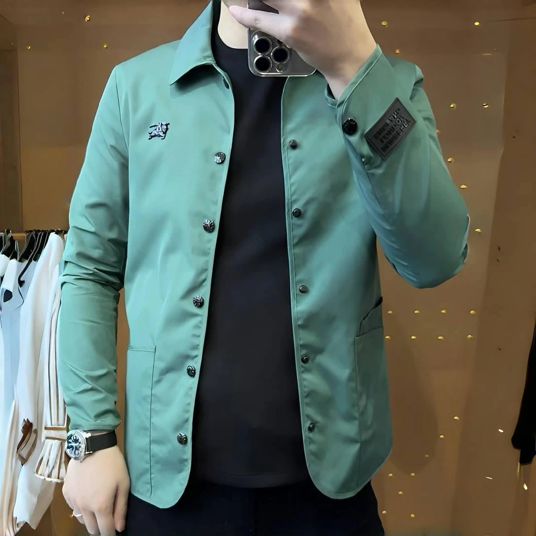 夹克男2025年秋季新款时尚休闲轻奢小香风气质潮流个性百搭纯色帅