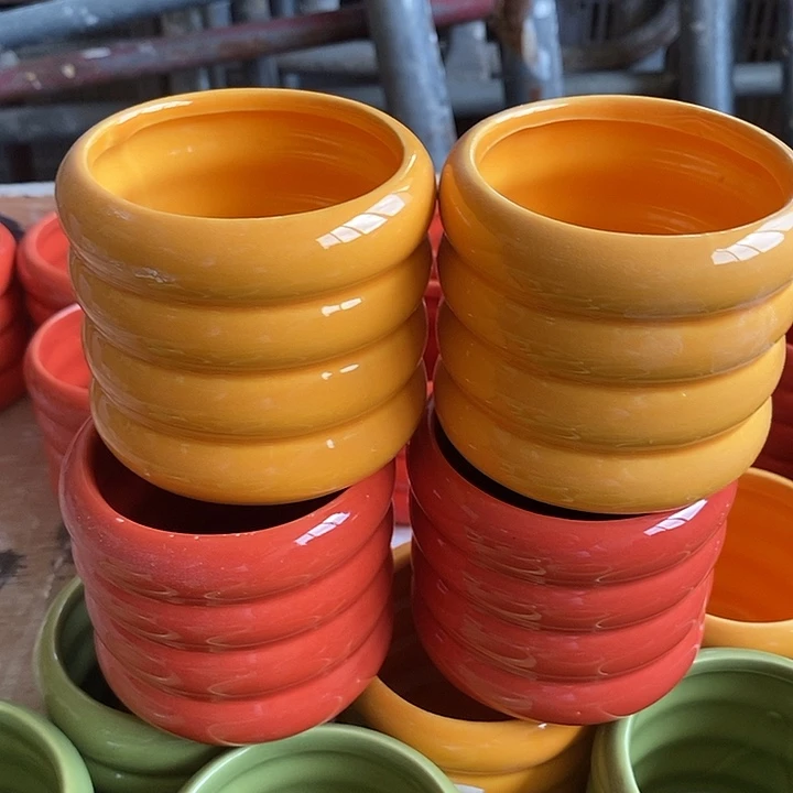 陶盆有孔 瑕疵针孔漏釉介意勿拍外口 7外高7