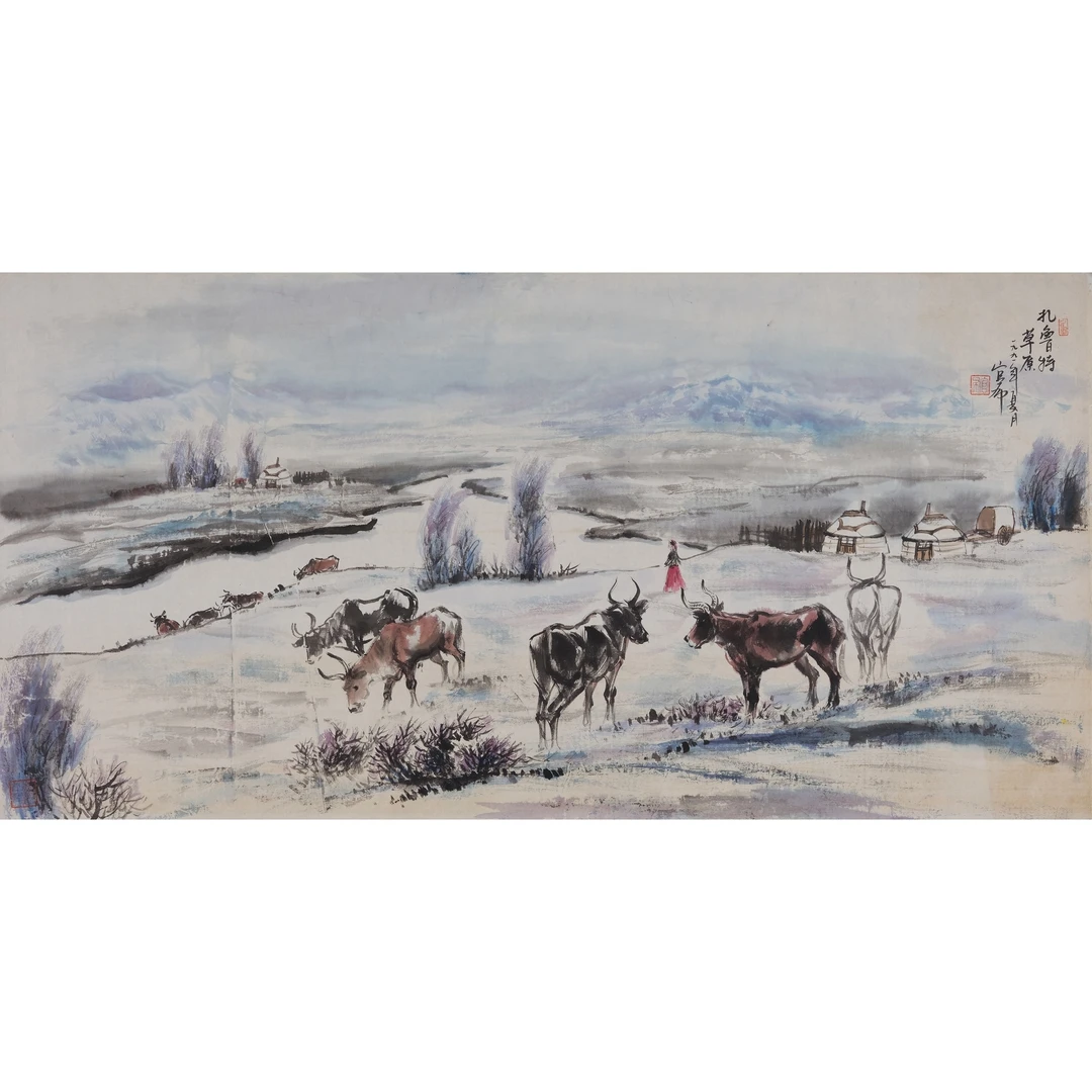 官 布--扎鲁特草原 镜心 69.5×138cm