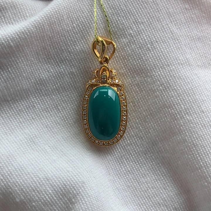 绿松石18K金镶嵌珠宝奇石