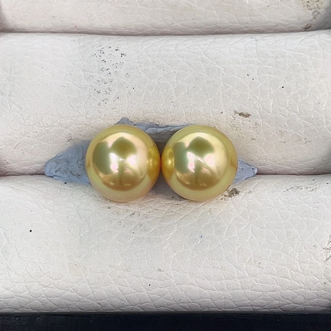 未镶嵌裸珠定制海水珍珠11.4炫彩金珠对珠