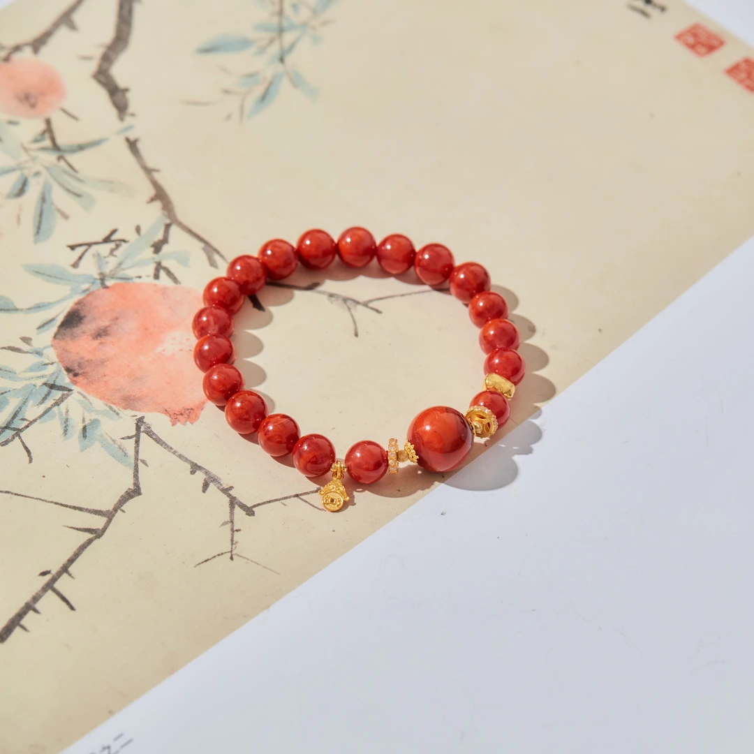 【云上雅岚】红绛 | 18K南红单圈手串多样性发一#XYGD212049-B