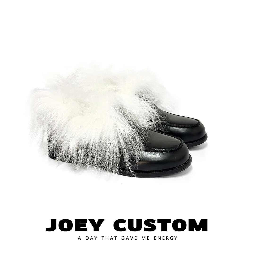 JOEY | 【托斯卡纳千金】简约优雅气质毛毛鞋加绒保暖女单鞋  9299