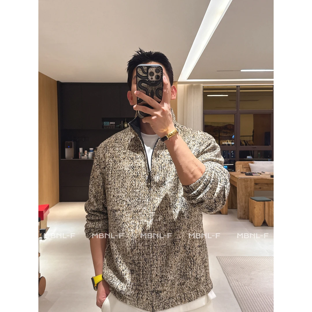 MBNL-F「LP.像素」南海云男装羊绒蚕丝羊毛双面穿夹克LL-WWT0043