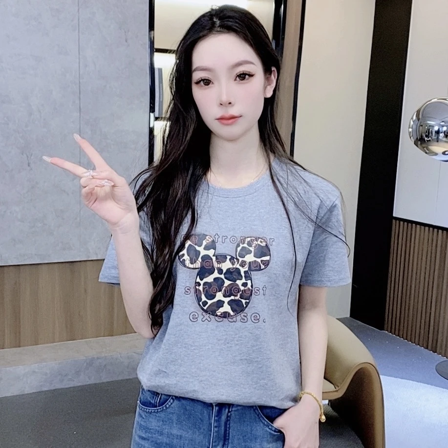 A8006新款印花短袖T恤女宽松休闲半袖时尚百搭上衣