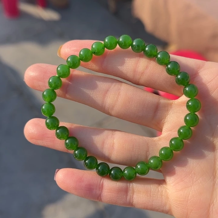 和田玉手串未镶嵌卡6