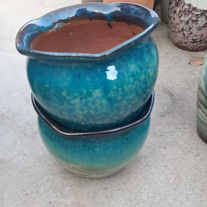 红陶口20高17两个盆