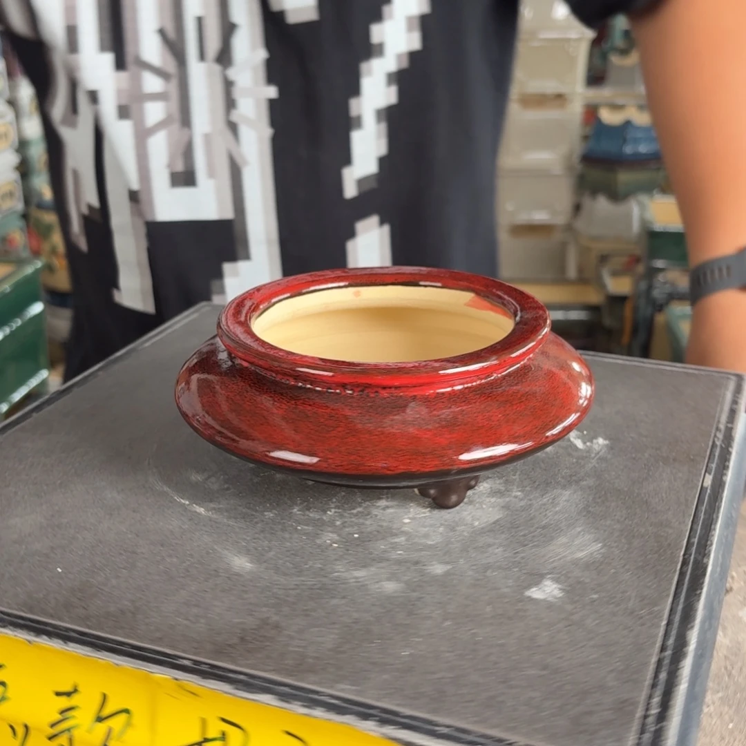 。一风堂石湾花盆 釉裂 内10*4