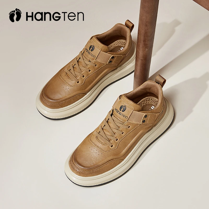 HANGTEN欢腾男鞋皮鞋品质板鞋鞋子软底运动上班商务轻便休闲鞋