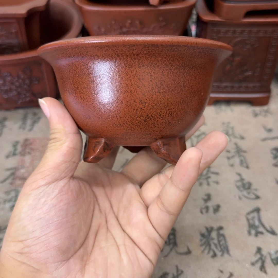 紫砂花盆10.5x6内经紫砂花盆