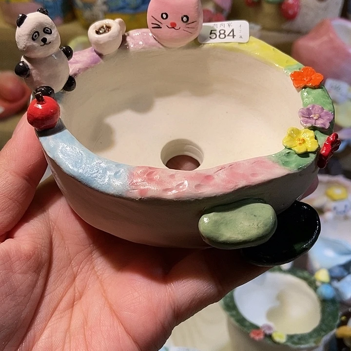 584 手工手绘盆满29包邮