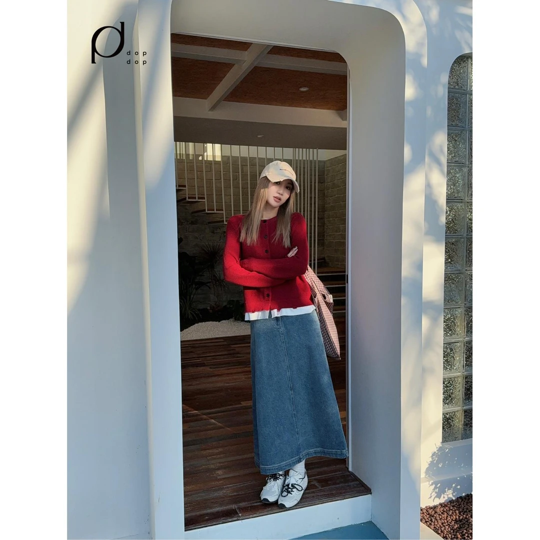 YOEYYOU2025春TEST渐变洗水牛仔半裙女1699dopdop买手店