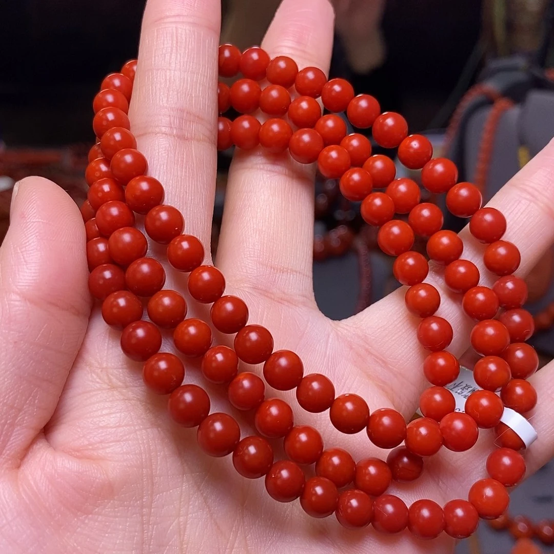 南红玛瑙多圈锦红6.5m m未镶嵌
