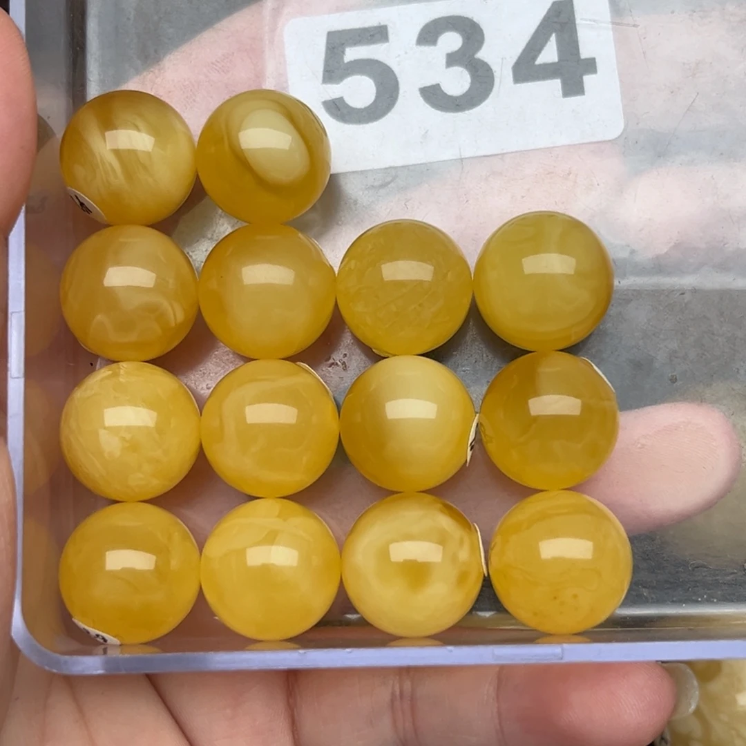 未镶嵌蜜蜡裸石爱***超微瑕15+手串