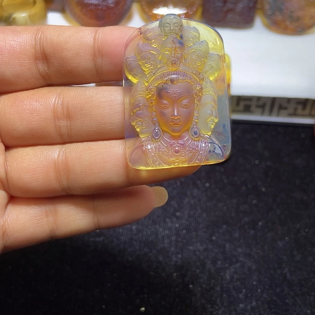 琥珀颈饰未镶嵌缅甸天然琥珀吊坠