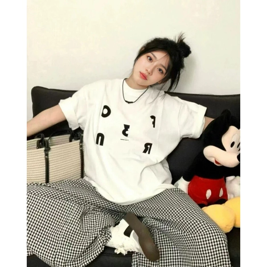 美式白色圆领纯棉短袖t恤女夏季宽松oversize半袖体恤百搭上衣