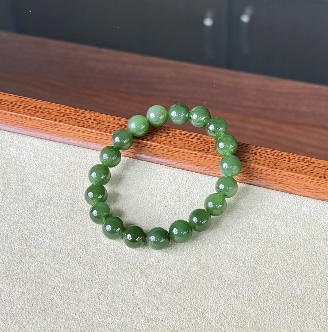 【小婉珠宝】碧玉9-10mm和田玉手串