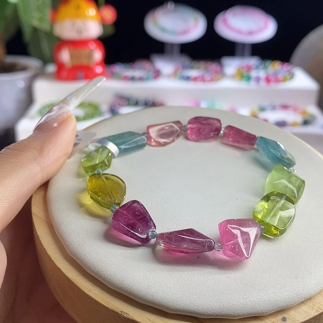 未镶嵌手链碧玺糖豆