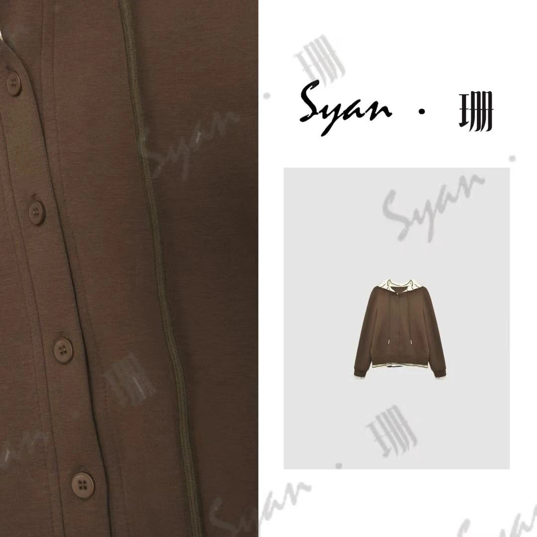Syan【挂念】秋季新款时尚百搭小众休闲潮流设计长袖假两件卫衣