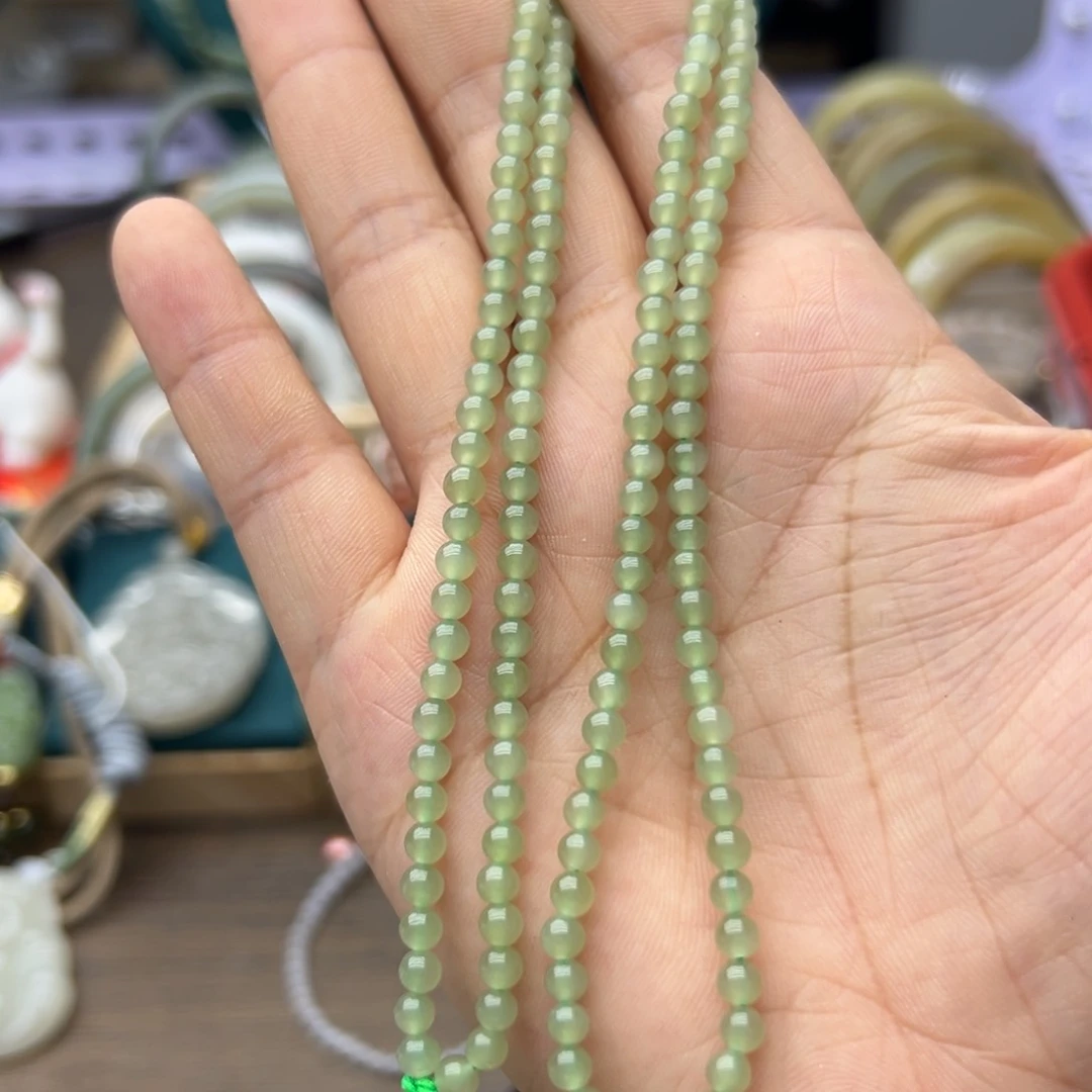 和田玉未镶嵌颈饰晴水小米链卡4